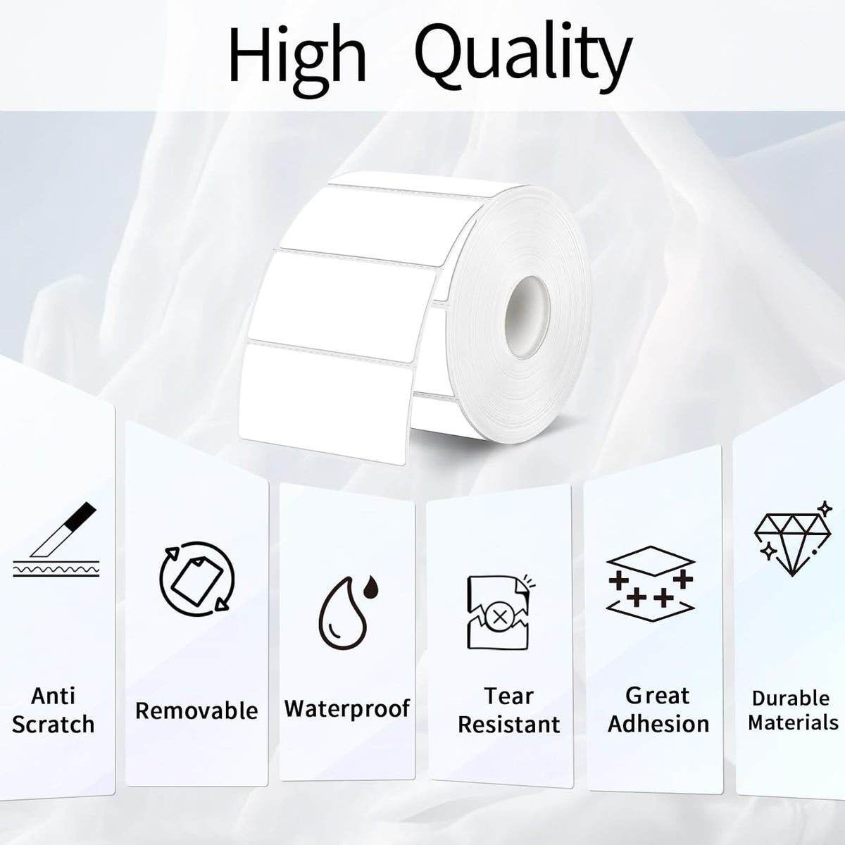 3x2 Inch Transparent Thermal Labels Stickers, Self-Adhesive Clear Waterproof Direct Thermal Label Stickers for Packaging, Shipping, Barcode, Address