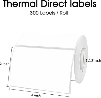 3x2 Inch Transparent Thermal Labels Stickers, Self-Adhesive Clear Waterproof Direct Thermal Label Stickers for Packaging, Shipping, Barcode, Address