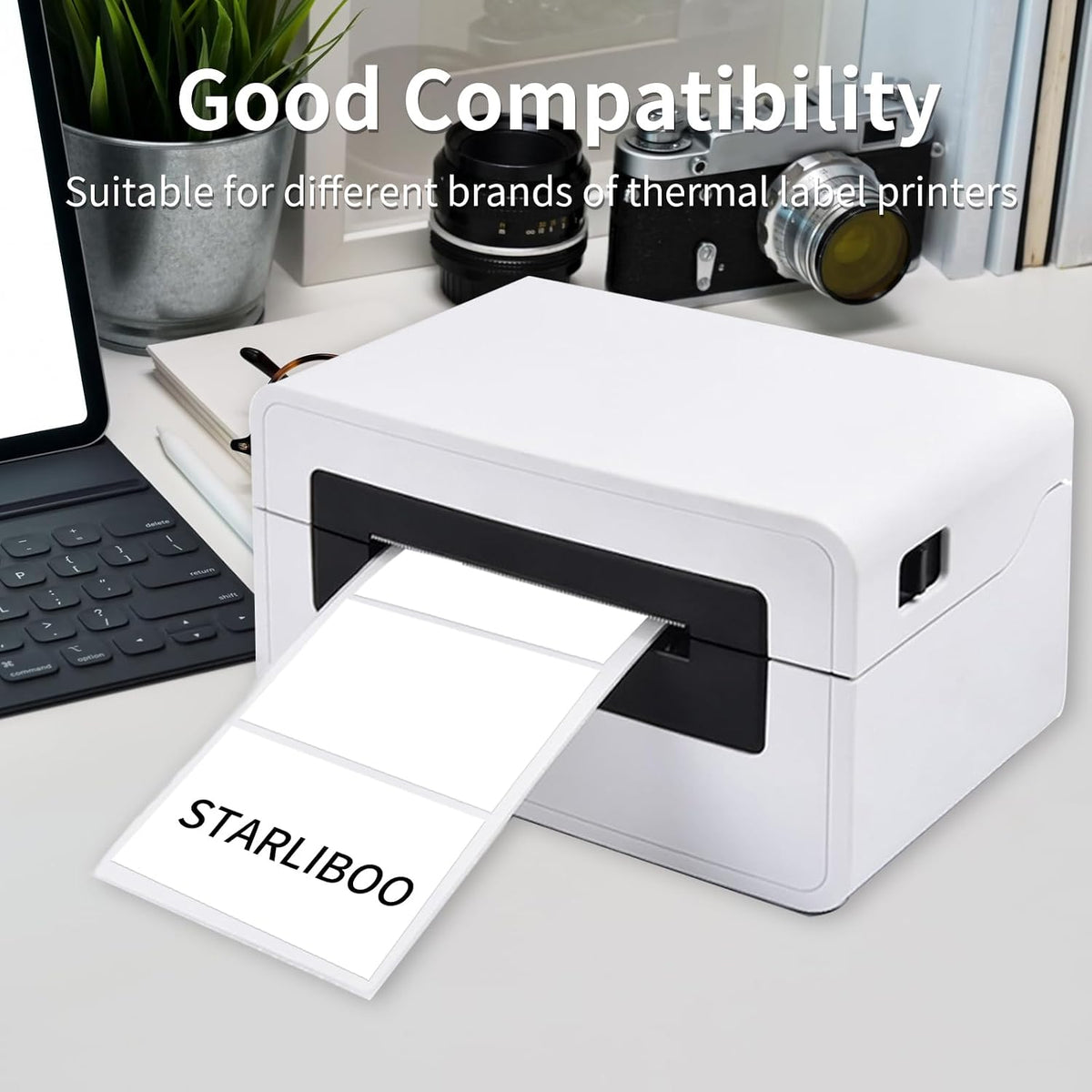 3x2 Inch Transparent Thermal Labels Stickers, Self-Adhesive Clear Waterproof Direct Thermal Label Stickers for Packaging, Shipping, Barcode, Address