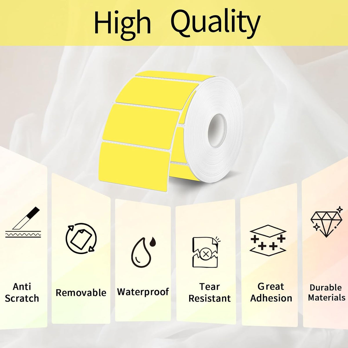 3x2 Inch Transparent Thermal Labels Stickers, Self-Adhesive Clear Waterproof Direct Thermal Label Stickers for Packaging, Shipping, Barcode, Address
