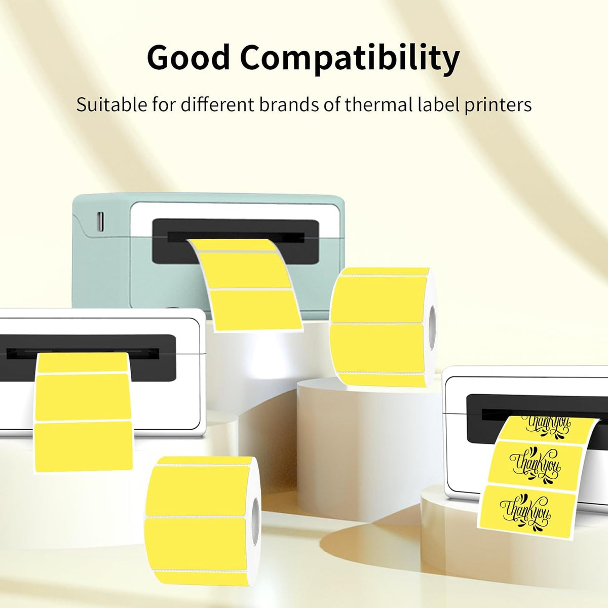 3x2 Inch Transparent Thermal Labels Stickers, Self-Adhesive Clear Waterproof Direct Thermal Label Stickers for Packaging, Shipping, Barcode, Address