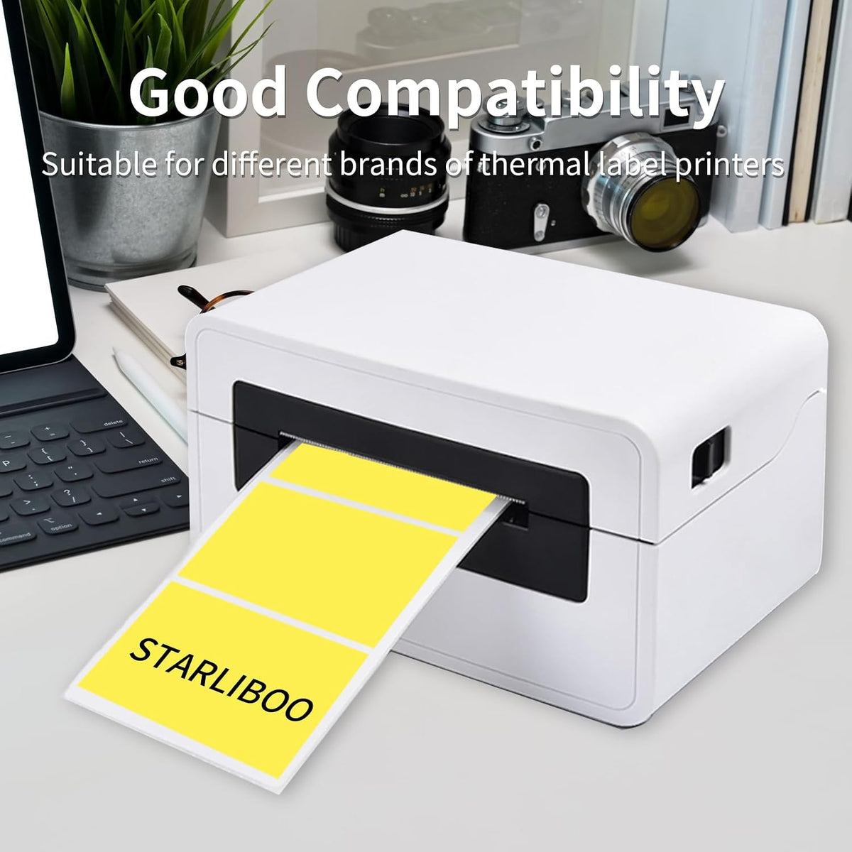 3x2 Inch Transparent Thermal Labels Stickers, Self-Adhesive Clear Waterproof Direct Thermal Label Stickers for Packaging, Shipping, Barcode, Address
