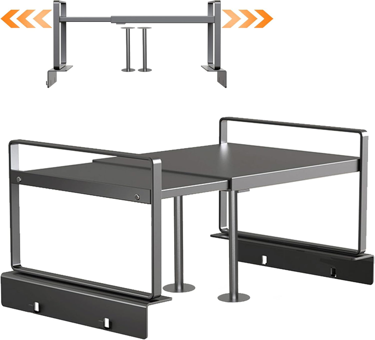 Adjustable Fridge Top Storage Rack,20.8"-36.6" Expandable Organizer Shelf,Refrigerator Storage, Anti-Slip,L-Shaped Design,Space Saver for Kitchen,Laundry,Dorm (Fits Most Appliances)