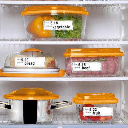 600pcs Removable Freezer Labels,1x3 Inch Food Storage Stickers Containers Date Stickers,Easy Clean and Write On Refrigerator Freezer Paper Label,No Residue,for Kitchen,Restaurants,Markets（Black）