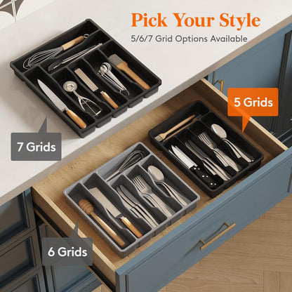 Silverware Drawer Organizer Tray, Cutlery Storage for Kitchen