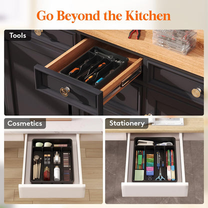 Silverware Drawer Organizer Tray, Cutlery Storage for Kitchen