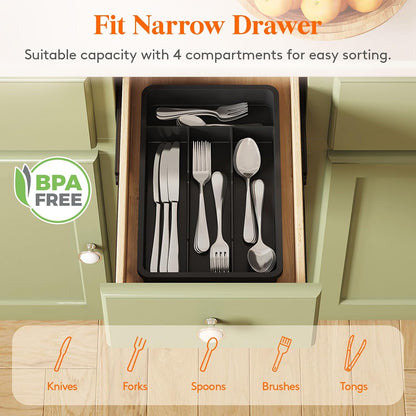 Silverware Drawer Organizer Tray, Cutlery Storage for Kitchen