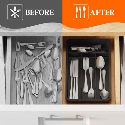 Silverware Drawer Organizer Tray, Cutlery Storage for Kitchen