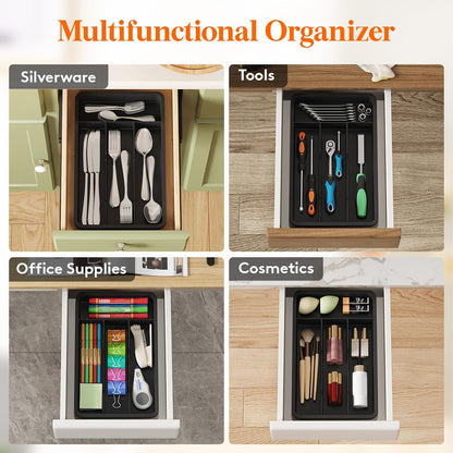 Silverware Drawer Organizer Tray, Cutlery Storage for Kitchen