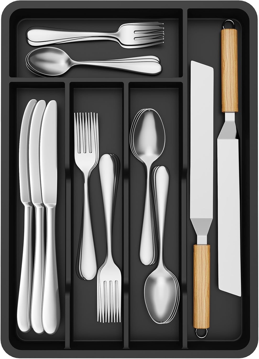 Silverware Drawer Organizer Tray, Cutlery Storage for Kitchen
