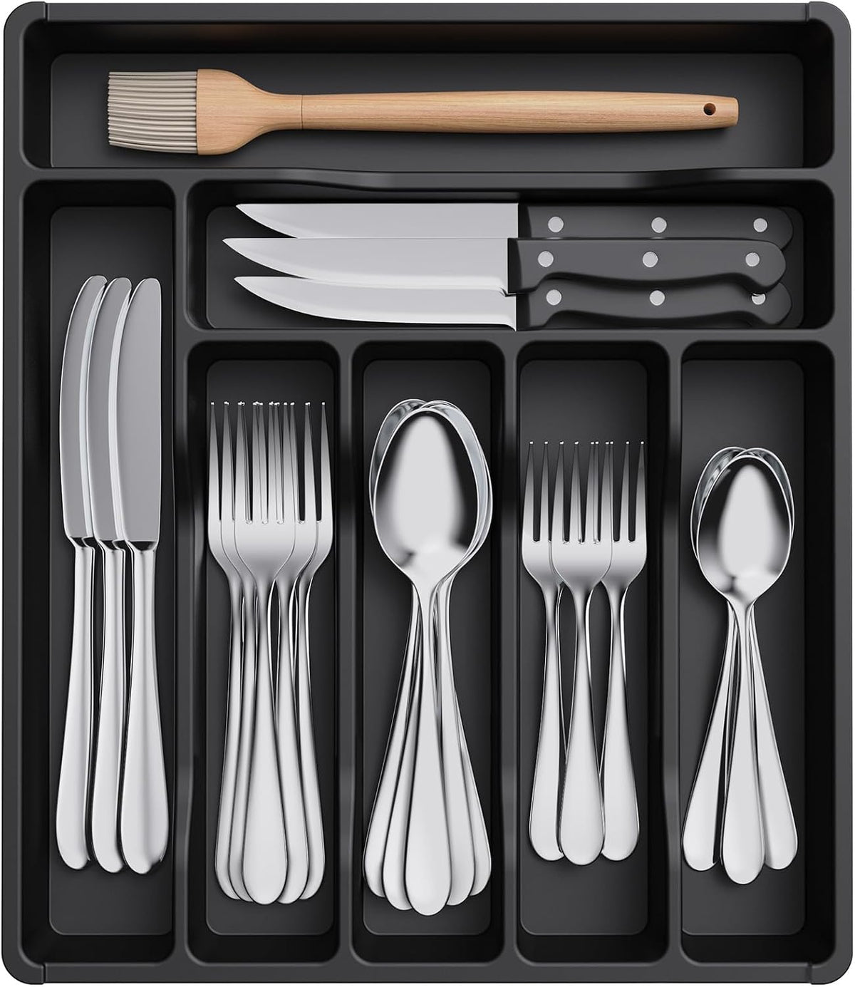 Silverware Drawer Organizer Tray, Cutlery Storage for Kitchen