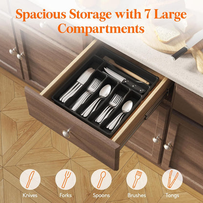 Silverware Drawer Organizer Tray, Cutlery Storage for Kitchen