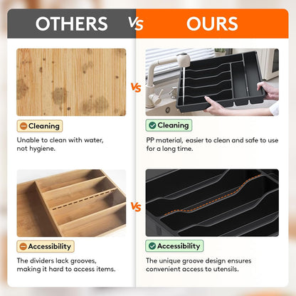 Silverware Drawer Organizer Tray, Cutlery Storage for Kitchen