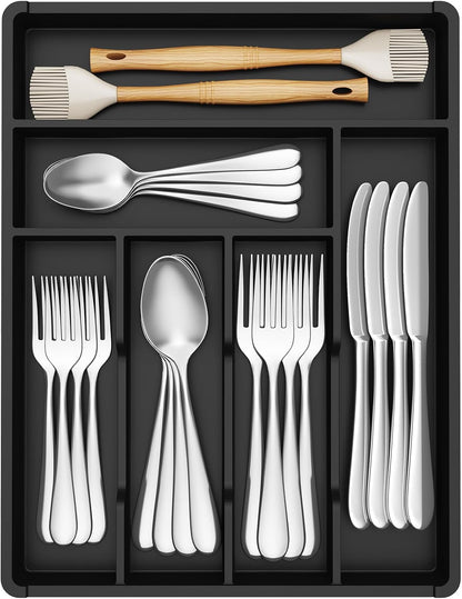 Silverware Drawer Organizer Tray, Cutlery Storage for Kitchen
