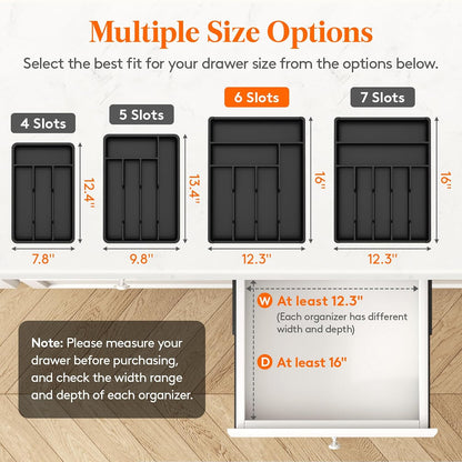 Silverware Drawer Organizer Tray, Cutlery Storage for Kitchen