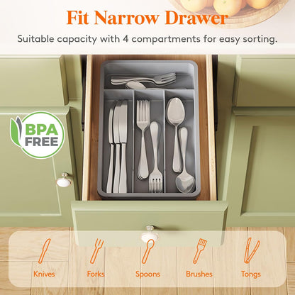 Silverware Drawer Organizer Tray, Cutlery Storage for Kitchen