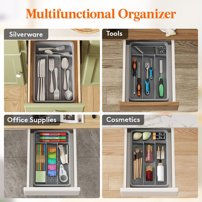 Silverware Drawer Organizer Tray, Cutlery Storage for Kitchen