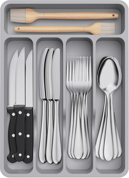 Silverware Drawer Organizer Tray, Cutlery Storage for Kitchen