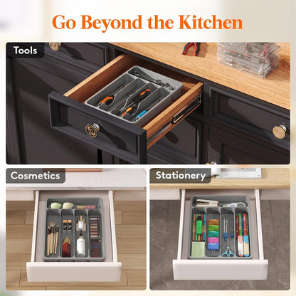 Silverware Drawer Organizer Tray, Cutlery Storage for Kitchen