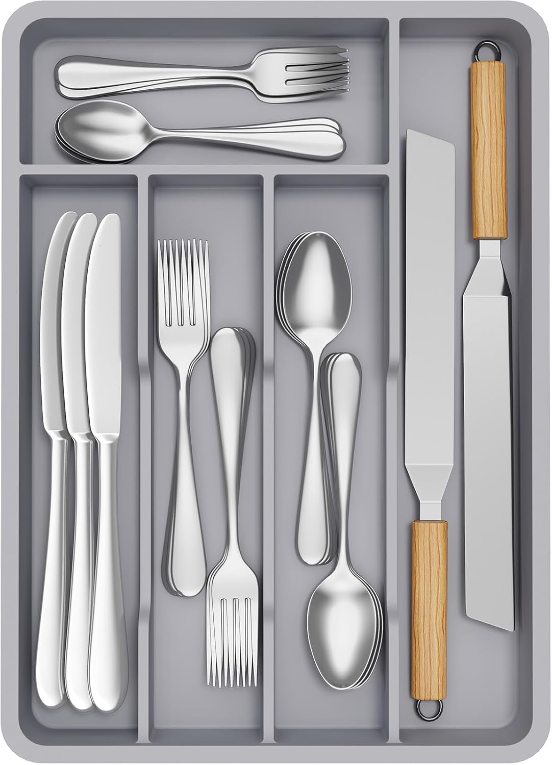 Silverware Drawer Organizer Tray, Cutlery Storage for Kitchen