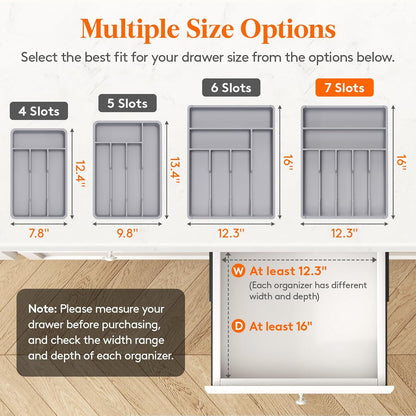 Silverware Drawer Organizer Tray, Cutlery Storage for Kitchen