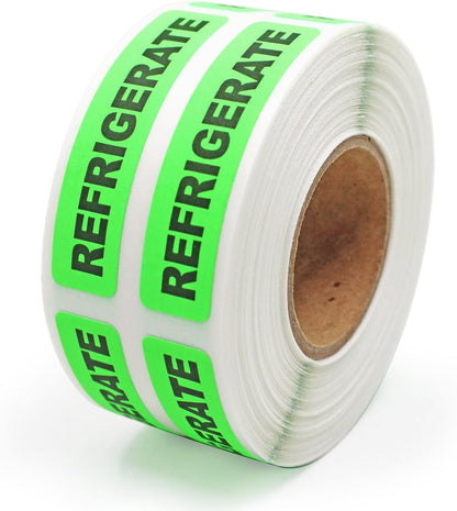 Refrigerate Stickers - Fluorescent Green