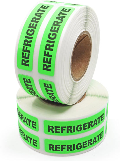 Refrigerate Stickers - Fluorescent Green