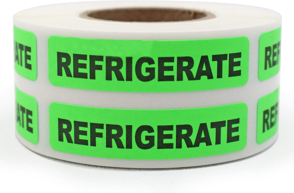 Refrigerate Stickers - Fluorescent Green