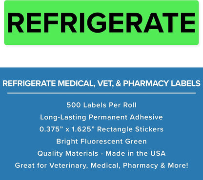 Refrigerate Stickers - Fluorescent Green