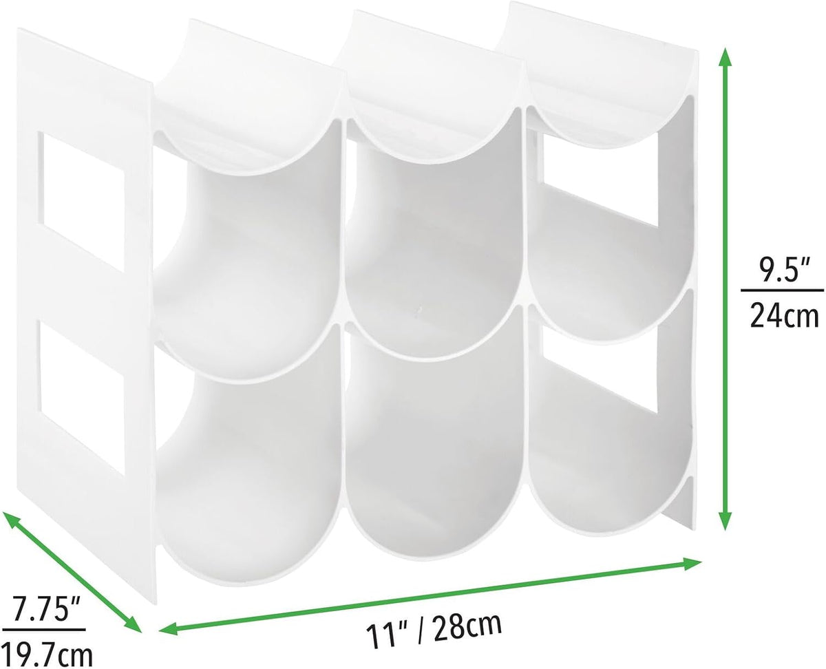 Plastic Water Bottle Organization/Wine Rack Storage Organizer for Kitchen Countertops, Cabinet, Bin, Pantry, Fridge, Refrigerator, 3 Tiers, 9 Bottles, Lumiere Collection - Black