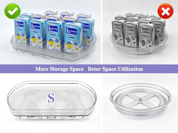 360° Rotating Lazy Susan Turntable - Multifunctional Rectangular Organizer 16.5" x 11.1" for Refrigerator, Cabinet, Pantry, and Kitchen Countertop