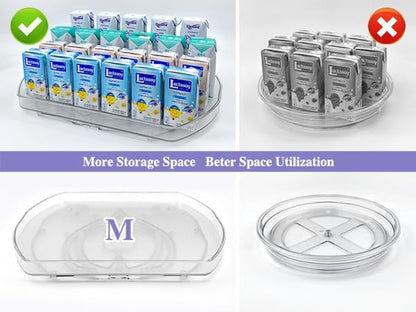 360° Rotating Lazy Susan Turntable - Multifunctional Rectangular Organizer 16.5" x 11.1" for Refrigerator, Cabinet, Pantry, and Kitchen Countertop