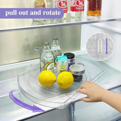 360° Rotating Lazy Susan Turntable - Multifunctional Rectangular Organizer 16.5" x 11.1" for Refrigerator, Cabinet, Pantry, and Kitchen Countertop
