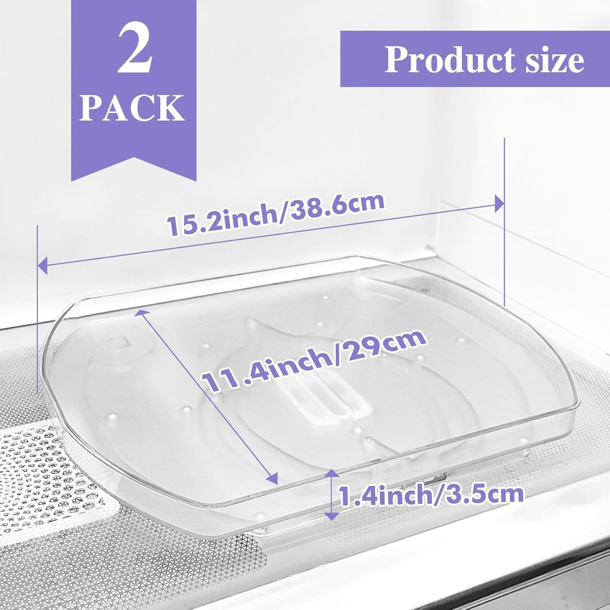 360° Rotating Lazy Susan Turntable - Multifunctional Rectangular Organizer 16.5" x 11.1" for Refrigerator, Cabinet, Pantry, and Kitchen Countertop