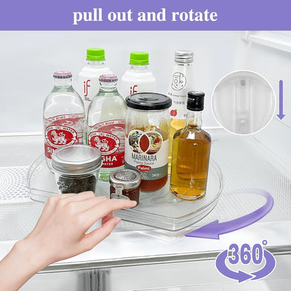 360° Rotating Lazy Susan Turntable - Multifunctional Rectangular Organizer 16.5" x 11.1" for Refrigerator, Cabinet, Pantry, and Kitchen Countertop