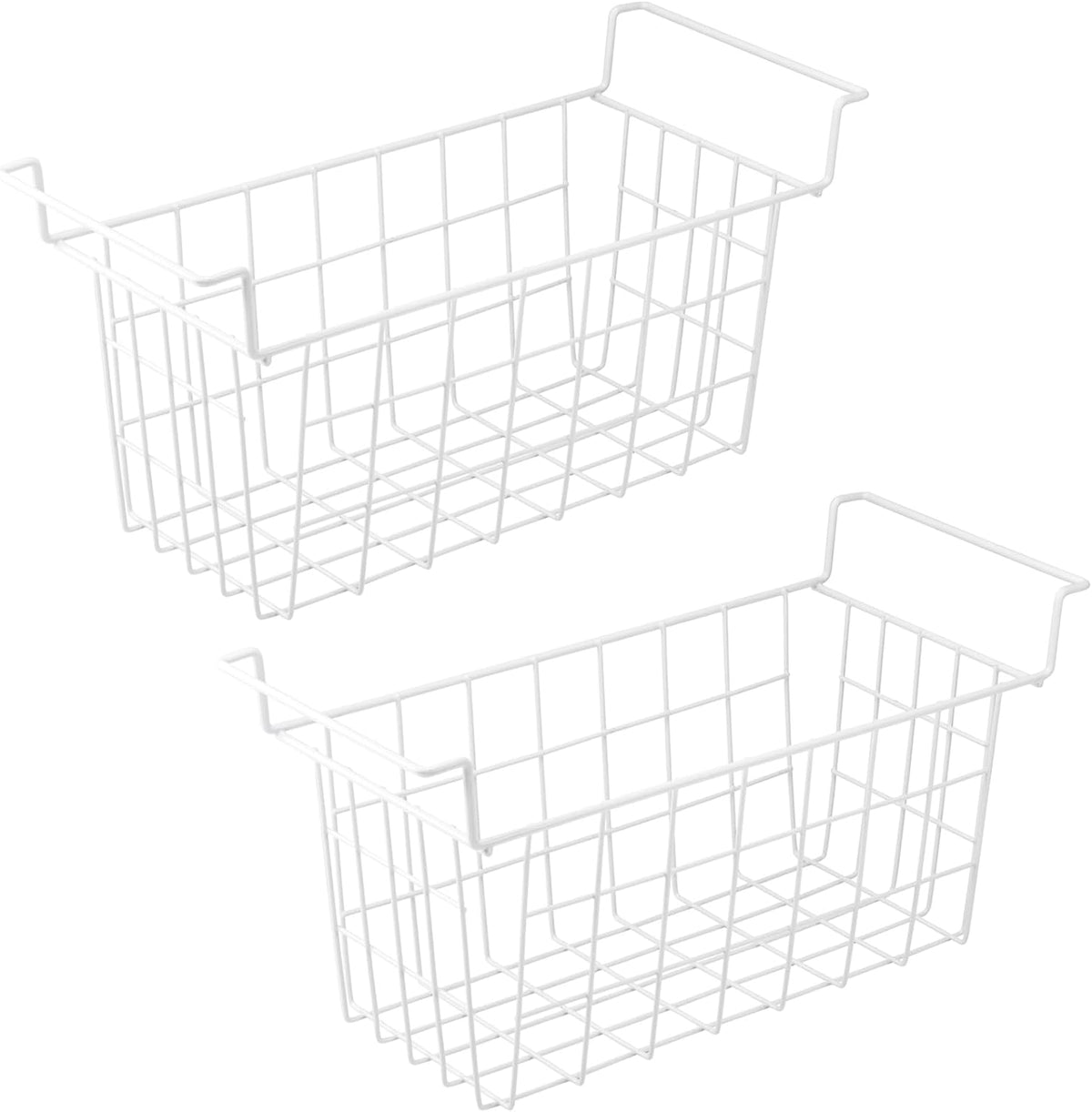 17.5 Inch Freezer Organizer Bins for Chest Freezer Refrigerator Basket Storage Rack Bins Deep Freezer Metal Wire Baskets 2Pcs