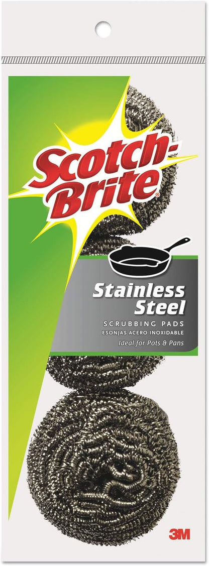 Stainless Steel Scrubbers, 3 Pack