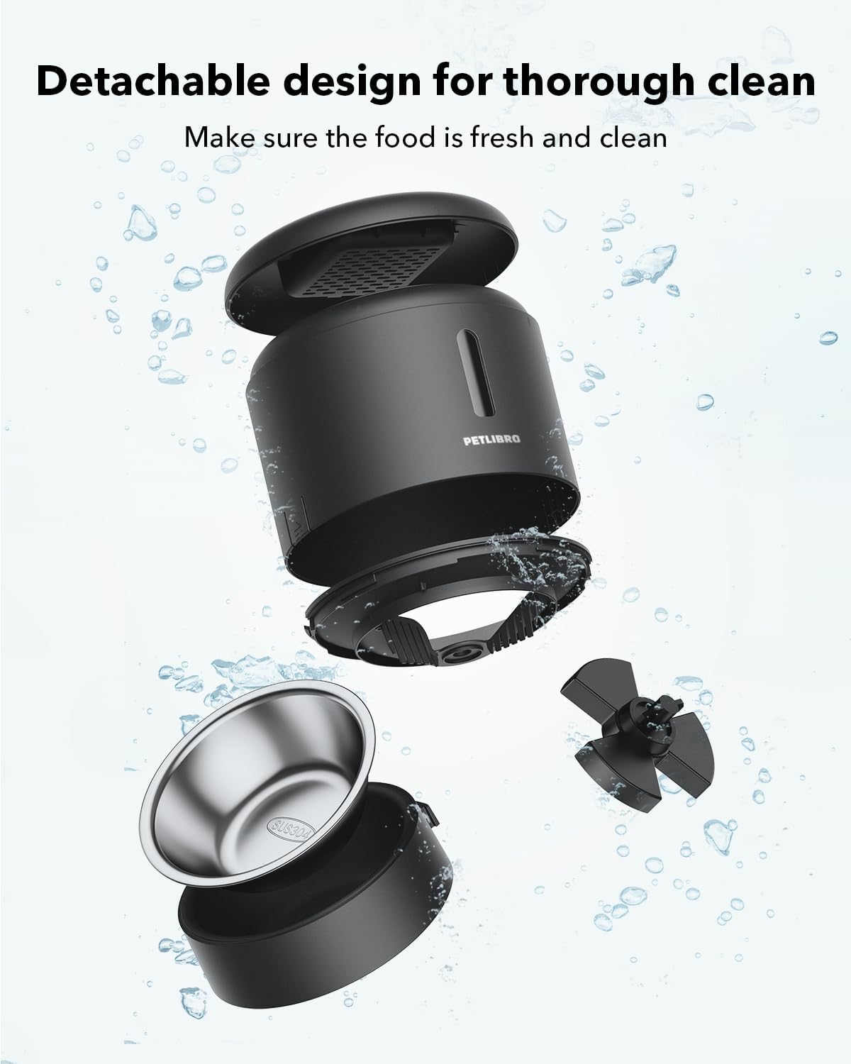 Automatic Cat Feeder – 3L Programmable Pet Food Dispenser with Airtight Storage, Timed Portion Control, Voice Meal Call & Dual Power Supply, Clog-Free Healthy Feeding for Cats & Small Dogs