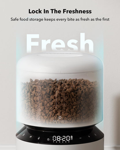 Automatic Cat Feeder – 3L Programmable Pet Food Dispenser with Airtight Storage, Timed Portion Control, Voice Meal Call & Dual Power Supply, Clog-Free Healthy Feeding for Cats & Small Dogs