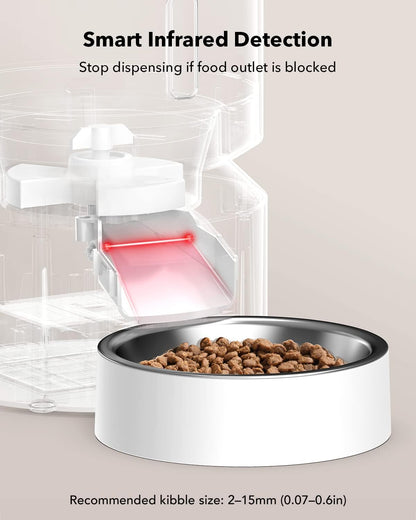Automatic Cat Feeder – 3L Programmable Pet Food Dispenser with Airtight Storage, Timed Portion Control, Voice Meal Call & Dual Power Supply, Clog-Free Healthy Feeding for Cats & Small Dogs