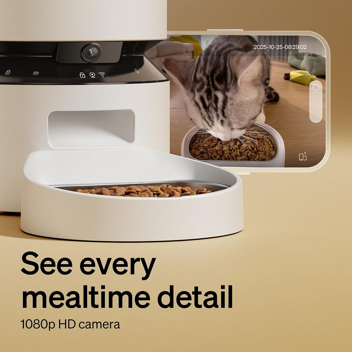 Automatic Cat Feeder – 3L Programmable Pet Food Dispenser with Airtight Storage, Timed Portion Control, Voice Meal Call & Dual Power Supply, Clog-Free Healthy Feeding for Cats & Small Dogs