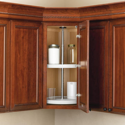20" Full-Circle Dual Tier Lazy Susan for Corner Wall Cabinets