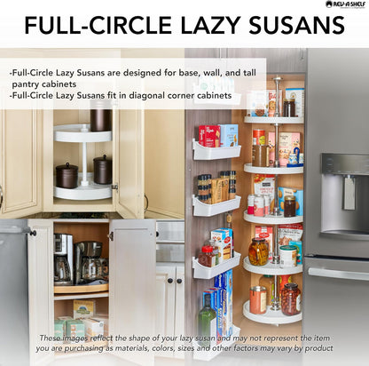 20" Full-Circle Dual Tier Lazy Susan for Corner Wall Cabinets