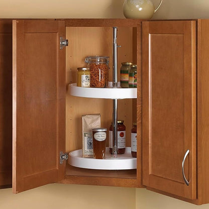 20" Full-Circle Dual Tier Lazy Susan for Corner Wall Cabinets