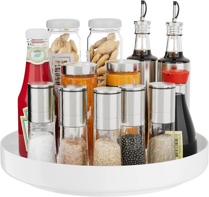 Lazy Susan Turntable Organizer - 13 inch Rotating Spice Rack Metal Lazy Susan for Cabinet Pantry Kitchen Countertop Bathroom Refrigerator Table Storage, Black