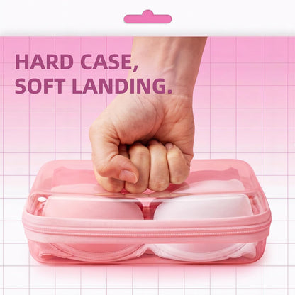3PCS Large Clear Hard Shell Zippered Case, Diaper Bag Organizing Pouches, Waterproof Cosmetic Bag, Storage Organizer Bins.