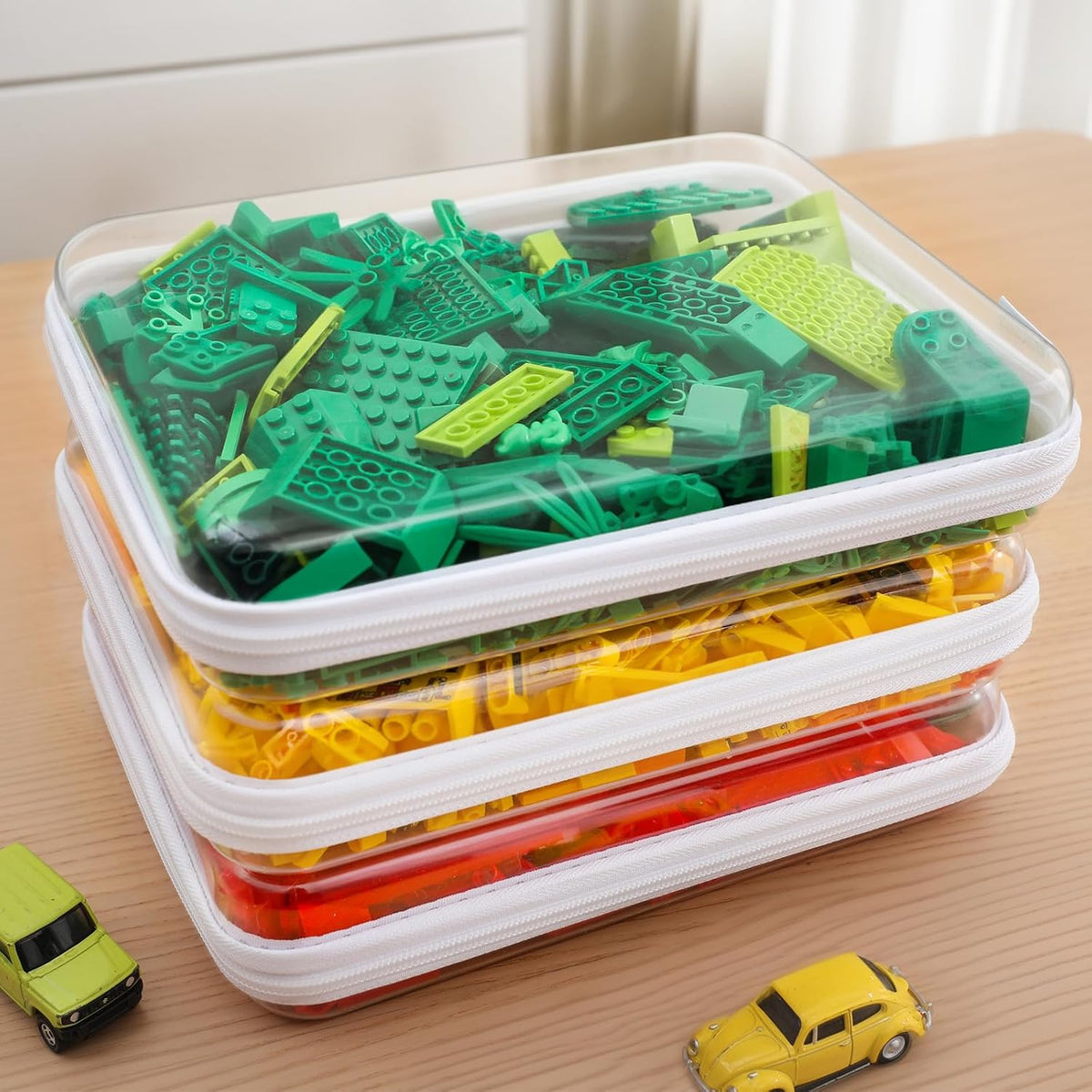 3PCS Large Clear Hard Shell Zippered Case, Diaper Bag Organizing Pouches, Waterproof Cosmetic Bag, Storage Organizer Bins.