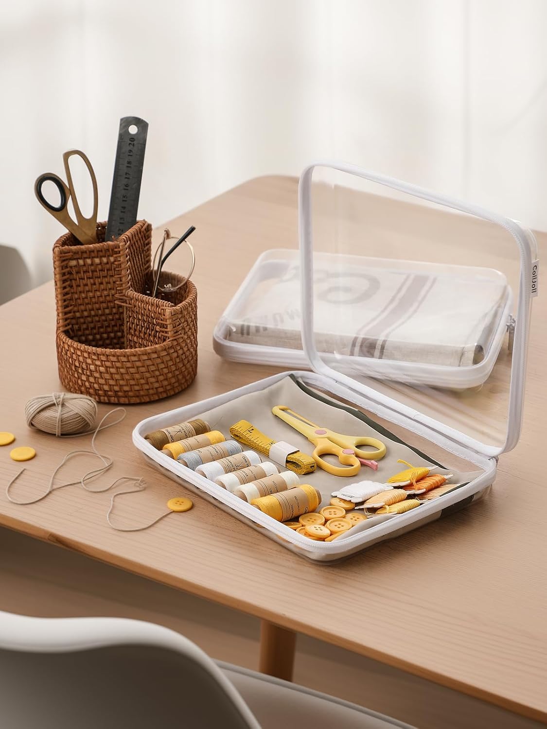 3PCS Large Clear Hard Shell Zippered Case, Diaper Bag Organizing Pouches, Waterproof Cosmetic Bag, Storage Organizer Bins.