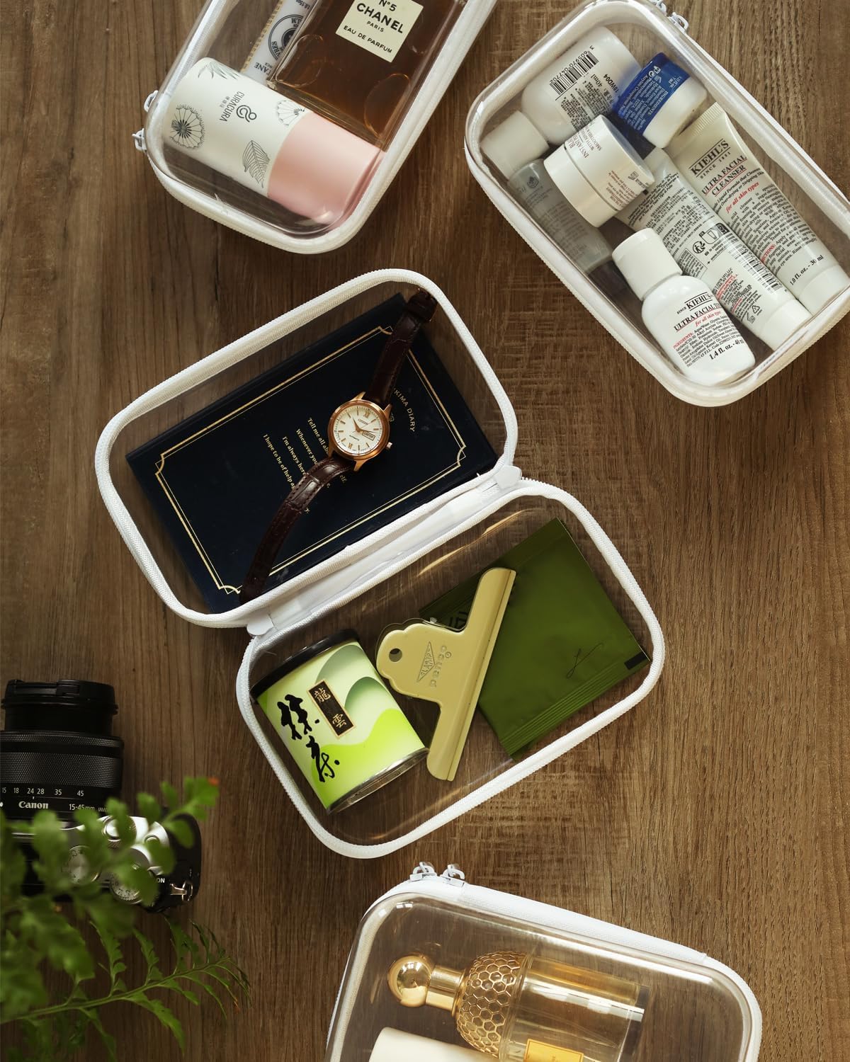 3PCS Large Clear Hard Shell Zippered Case, Diaper Bag Organizing Pouches, Waterproof Cosmetic Bag, Storage Organizer Bins.