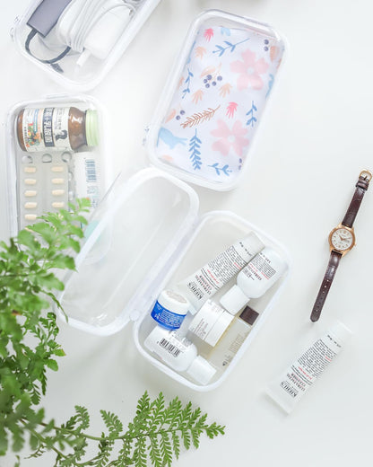 3PCS Large Clear Hard Shell Zippered Case, Diaper Bag Organizing Pouches, Waterproof Cosmetic Bag, Storage Organizer Bins.